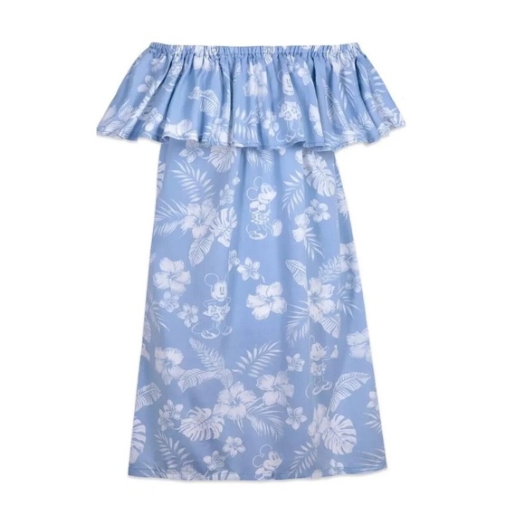 Disney Parks Tommy Bahama Mickey Mouse Summer Dress Blue White - NEW - Picture 3 of 4